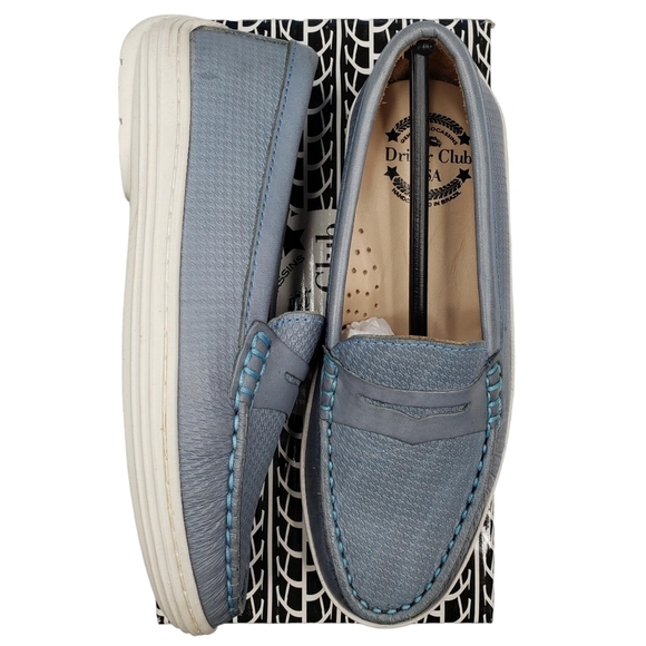 Driver Club USA | NIB Naples 2 Powder Blue Leather Preppy Loafers Girl's 13.5 - Picture 2 of 15